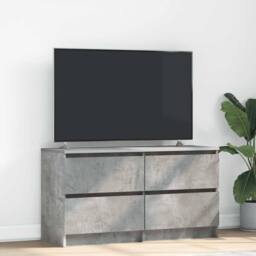 Berkfield Home TV Cabinet Concrete Grey 100x35x54 cm Engineered Wood - Size: 100 x 35 x 54 cm - thumbnail 2