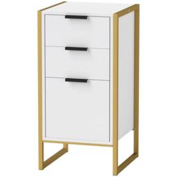 Pirlo Plush Industrial 3 Drawer Chest Of Drawers Storage Unit White - thumbnail 8
