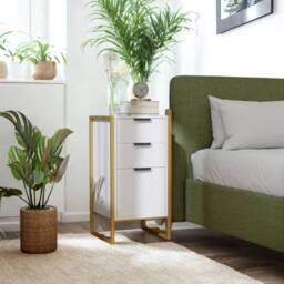 Pirlo Plush Industrial 3 Drawer Chest Of Drawers Storage Unit White - thumbnail 6