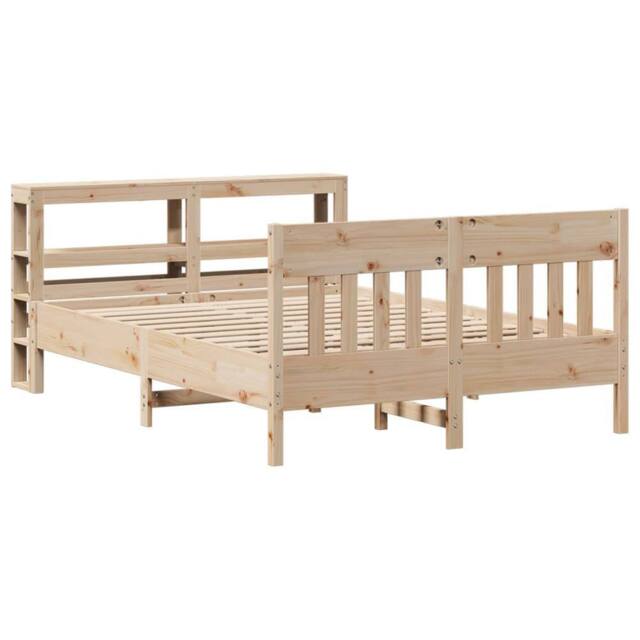 Berkfield Home Decorative Bed Frame without Mattress 120x200 cm Solid Wood Pine in Light Oak - Size: Small Double - image 1