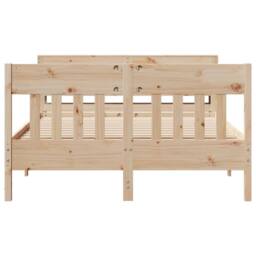 Berkfield Home Decorative Bed Frame without Mattress 120x200 cm Solid Wood Pine in Light Oak - Size: Small Double - thumbnail 4
