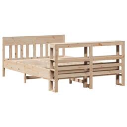 Berkfield Home Decorative Bed Frame without Mattress 120x200 cm Solid Wood Pine in Light Oak - Size: Small Double - thumbnail 6