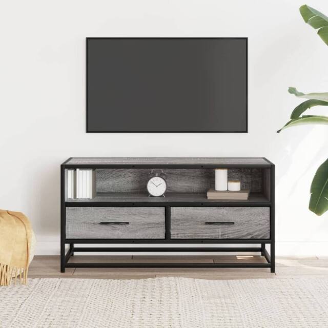Berkfield Home TV Cabinet Grey Sonoma 80x34.5x40 cm Engineered Wood & Metal - image 1