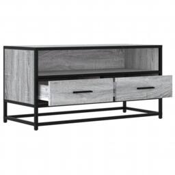 Berkfield Home TV Cabinet Grey Sonoma 80x34.5x40 cm Engineered Wood & Metal - thumbnail 7