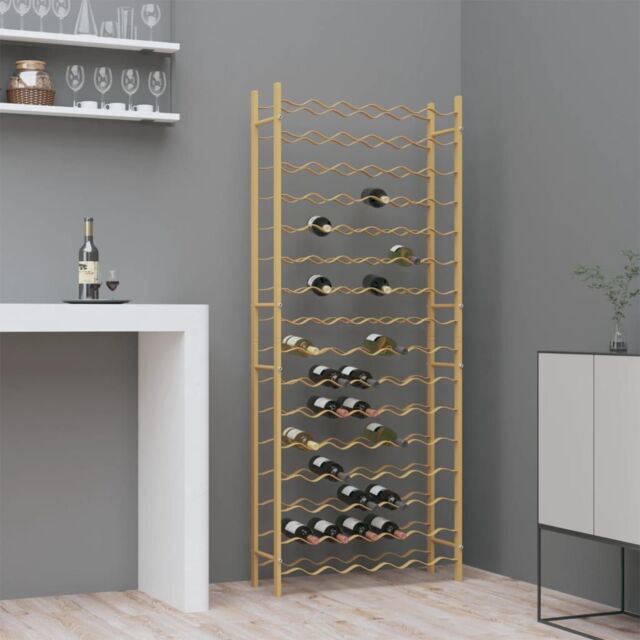 Berkfield Home Wine Rack for 96 Bottles Gold Metal - image 1