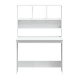 Berkfield Home Decorative Desk with Shelves White 102x45x148 cm Engineered Wood - Size: 102 x 45 x 148 cm - thumbnail 5
