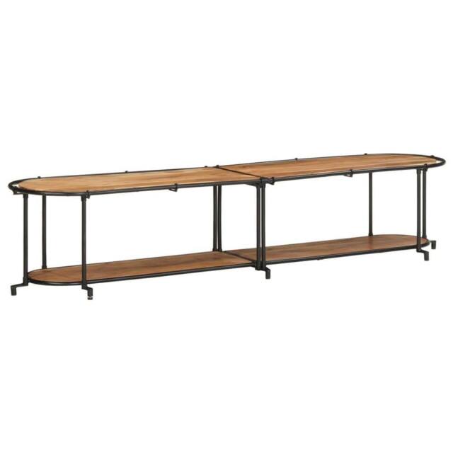 Berkfield Home TV Cabinet 200x42x40 cm Solid Wood Acacia in Brown - Size: 200 x 42 x 40 cm - image 1