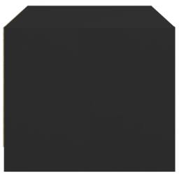 Berkfield Home Modern Coffee Table with Glass Doors Black 68x50x42 cm - Size: 68 x 50 x 42 cm - thumbnail 7
