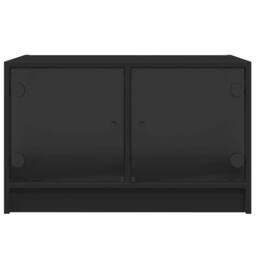 Berkfield Home Modern Coffee Table with Glass Doors Black 68x50x42 cm - Size: 68 x 50 x 42 cm - thumbnail 6