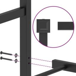 Berkfield Home Metal Bed Frame without Mattress with Headboard Black 75x190cm - Size: 75x190 cm - thumbnail 9