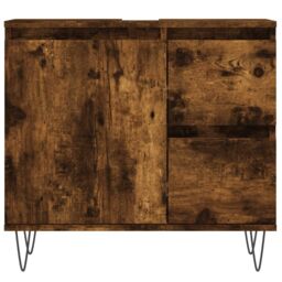 Berkfield Home Bathroom Cabinet Smoked Oak 65x33x60 cm Engineered Wood in Brown - Size: 65 x 33 x 60 cm - thumbnail 5