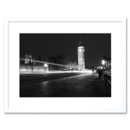 "Artery8 Wall Art Print Chankov Westminster Big Ben London Framed in White - Size: W7"" x H9""" - thumbnail 1