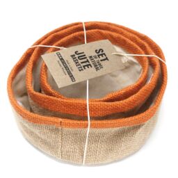 KDMD Set of 3 Natural Jute Baskets in Bright Yellow - thumbnail 2