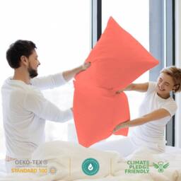 Grace 100% Egyptian Cotton 4 Pack Pillowcases with Envelope Closure in Coral - Size: Standard Pillow Case - thumbnail 3