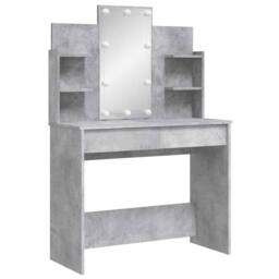 Berkfield Home Beautiful Dressing Table with LED Lights Concrete Grey 96x40x142 cm - Size: 96 x 40 x 142 cm