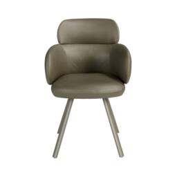 Angel Cerda Swivel Dining Chair in Leatherette in Green - thumbnail 2