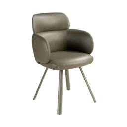 Angel Cerda Swivel Dining Chair in Leatherette in Green - thumbnail 1