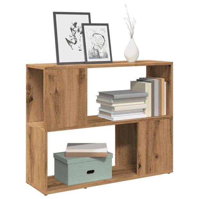 Berkfield Home Book Cabinet/Room Divider Artisan Oak 80x24x63 cm in Brown - Size: 80 x 24 x 63 cm - image 1