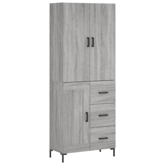 Berkfield Home Highboard Grey Sonoma 69.5x34x180 cm Engineered Wood - image 1