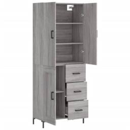 Berkfield Home Highboard Grey Sonoma 69.5x34x180 cm Engineered Wood - thumbnail 4