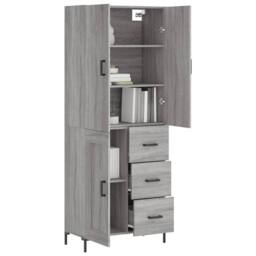 Berkfield Home Highboard Grey Sonoma 69.5x34x180 cm Engineered Wood - thumbnail 3