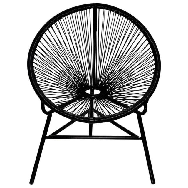 Berkfield Home Garden Moon Chair Poly Rattan Black - image 1