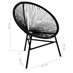 Berkfield Home Garden Moon Chair Poly Rattan Black - thumbnail 4