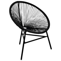 Berkfield Home Garden Moon Chair Poly Rattan Black - thumbnail 2