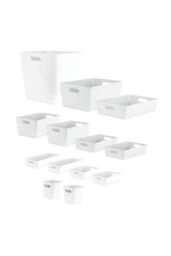 Wham Studio 13 Piece Multisize Plastic Basket Set in White - thumbnail 2