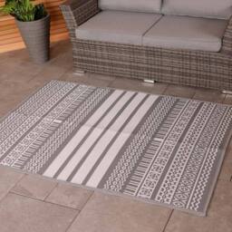Charles Bentley Lightweight Waterproof Indoor/Outdoor Rug in Mid Grey - Size: 170 cm x 120 cm - thumbnail 5