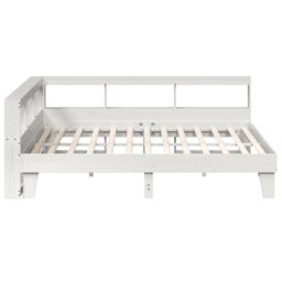 Berkfield Home Bookcase Bed without Mattress White 200x200cm Solid Wood Pine - Size: 200x200 cm - thumbnail 6