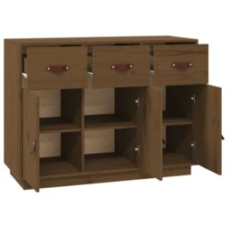Berkfield Home Sideboard Honey Brown 100x40x75 cm Solid Wood Pine - Size: 100 x 40 x 75 cm - thumbnail 5