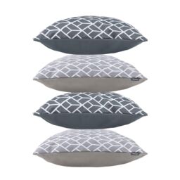 icon Indoor & Outdoor Waterproof Cushion Set of 4 Teal Grey Geometric Waterproof Cushion - Size: 43 cm x 43 cm - thumbnail 2