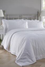Portfolio Home Broderie Anglaise Duvet Cover Set in White - Size: Super King - thumbnail 2