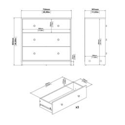 Wyld Haus Kaohsiung Hickory Oak Effect 3 Drawer Chest in Natural - thumbnail 9