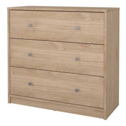 Wyld Haus Kaohsiung Hickory Oak Effect 3 Drawer Chest in Natural - thumbnail 4