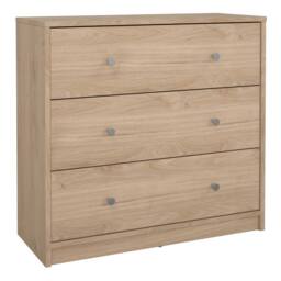 Wyld Haus Kaohsiung Hickory Oak Effect 3 Drawer Chest in Natural - thumbnail 2