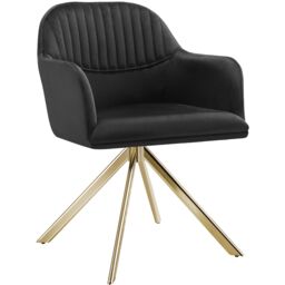 tectake Armchair Lona Per Piece - Black/Gold in Black - Size: 1 Pack - thumbnail 1