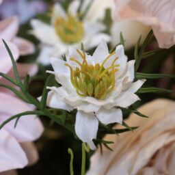 Hill Interiors The Natural Garden Collection Love In A Mist Nigella Artificial Flower in White - thumbnail 4