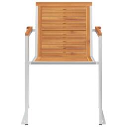 Berkfield Home Garden Chairs 8 pcs Solid Acacia Wood & Stainless Steel in Brown - thumbnail 3