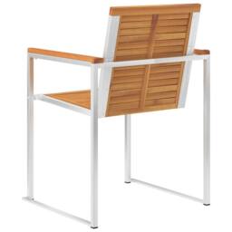 Berkfield Home Garden Chairs 8 pcs Solid Acacia Wood & Stainless Steel in Brown - thumbnail 5