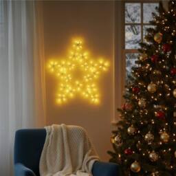 Pegdev Warm White LED Christmas Star 50cm Metal Frame Garden Decoration - thumbnail 3