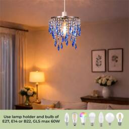 SPETLEK Ceiling Light Shade Chandelier Pendant Acrylic Blue - thumbnail 4