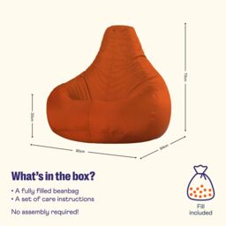 icon Recliner Indoor Outdoor Navy Blue Bean Bag Chair Pack of 2 in Burnt Orange - thumbnail 7