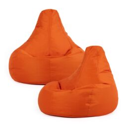 icon Recliner Indoor Outdoor Navy Blue Bean Bag Chair Pack of 2 in Burnt Orange - thumbnail 1