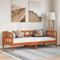 Berkfield Home Beautiful Day Bed without Mattress Wax Brown 80x200 cm Solid Wood Pine - thumbnail 2