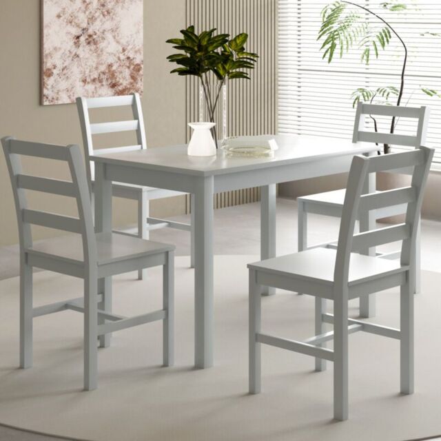 Comfy Living Ltd 5 Piece Wooden Dining Set Grey - image 1