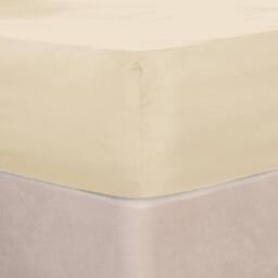 OHS Ultra Soft Microfibre Plain Fitted Bed Sheet in Ivory - Size: Double - thumbnail 2