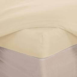 OHS Ultra Soft Microfibre Plain Fitted Bed Sheet in Ivory - Size: Double - thumbnail 4