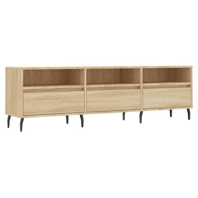 Berkfield Home TV Cabinet Sonoma Oak 150x30x44.5 cm Engineered Wood in Light Tan - image 1